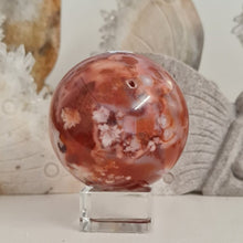 Load image into Gallery viewer, Carnelian Flower Agate Sphere