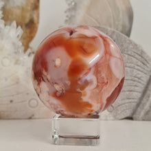 Load image into Gallery viewer, Carnelian Flower Agate Sphere
