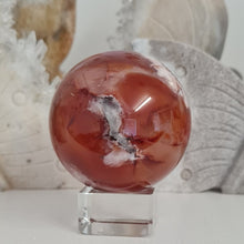 Load image into Gallery viewer, Carnelian Flower Agate Sphere