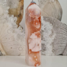 Load image into Gallery viewer, Flower Agate - soft pink - with carnelian