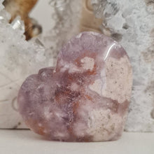 Load image into Gallery viewer, Amethyst Flower Agate Heart
