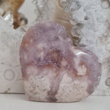 Load image into Gallery viewer, Amethyst Flower Agate Heart