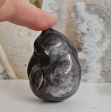 Load image into Gallery viewer, Silver Sheen Obsidian Sleeping Cat