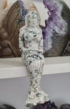 Load image into Gallery viewer, Moss Agate Mermaid - Druzy