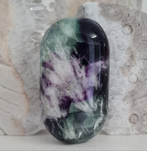 Load image into Gallery viewer, Feather Fluorite Palmstone with Rainbows