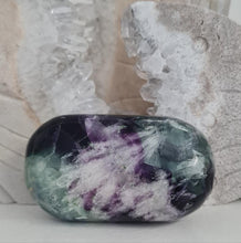 Load image into Gallery viewer, Feather Fluorite Palmstone with Rainbows