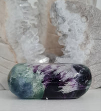 Load image into Gallery viewer, Feather Fluorite Palmstone with Rainbows