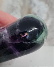 Load image into Gallery viewer, Feather Fluorite Palmstone with Rainbows