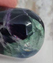 Load image into Gallery viewer, Feather Fluorite Palmstone with Rainbows
