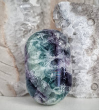 Load image into Gallery viewer, Feather Fluorite Palmstone with Rainbows