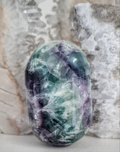 Load image into Gallery viewer, Feather Fluorite Palmstone with Rainbows
