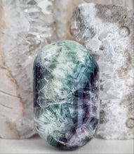 Load image into Gallery viewer, Feather Fluorite Palmstone with Rainbows