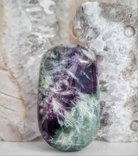 Load image into Gallery viewer, Feather Fluorite Palmstone with Rainbows