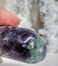 Load image into Gallery viewer, Feather Fluorite Palmstone with Rainbows