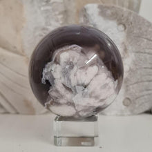 Load image into Gallery viewer, Black Flower Agate Sphere