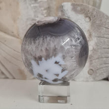 Load image into Gallery viewer, Black Flower Agate Sphere