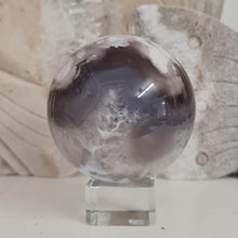 Load image into Gallery viewer, Black Flower Agate Sphere