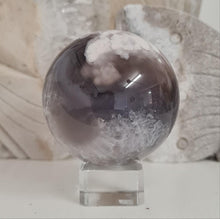 Load image into Gallery viewer, Black Flower Agate Sphere
