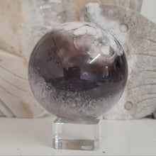 Load image into Gallery viewer, Black Flower Agate Sphere