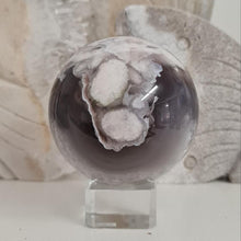 Load image into Gallery viewer, Black Flower Agate Sphere