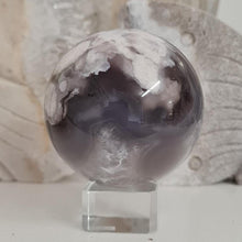 Load image into Gallery viewer, Black Flower Agate Sphere