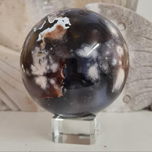Load image into Gallery viewer, Black Flower Agate Sphere