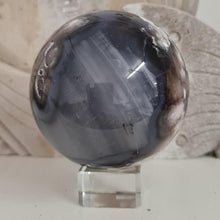 Load image into Gallery viewer, Black Flower Agate Sphere