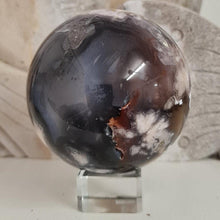 Load image into Gallery viewer, Black Flower Agate Sphere