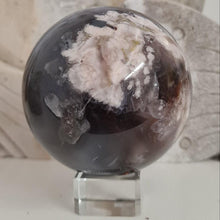 Load image into Gallery viewer, Black Flower Agate Sphere
