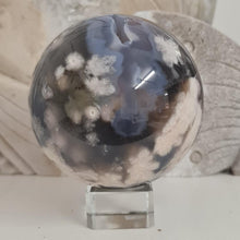 Load image into Gallery viewer, Black Flower Agate Sphere