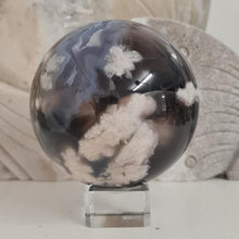 Load image into Gallery viewer, Black Flower Agate Sphere