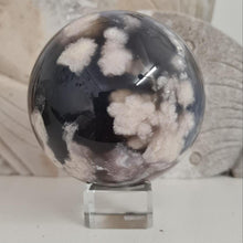 Load image into Gallery viewer, Black Flower Agate Sphere