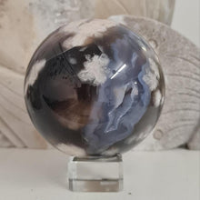 Load image into Gallery viewer, Black Flower Agate Sphere
