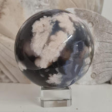 Load image into Gallery viewer, Black Flower Agate Sphere