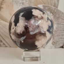 Load image into Gallery viewer, Black Flower Agate Sphere