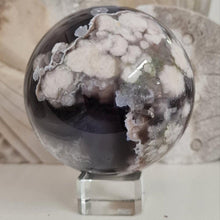 Load image into Gallery viewer, Black Flower Agate Sphere