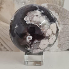 Load image into Gallery viewer, Black Flower Agate Sphere