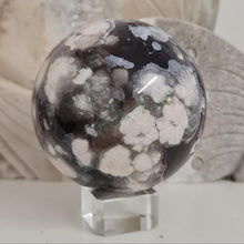 Load image into Gallery viewer, Black Flower Agate Sphere