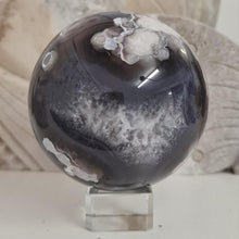 Load image into Gallery viewer, Black Flower Agate Sphere
