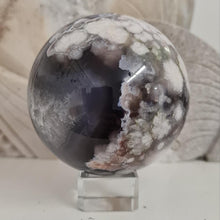 Load image into Gallery viewer, Black Flower Agate Sphere