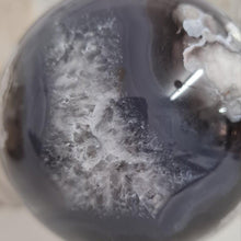 Load image into Gallery viewer, Black Flower Agate Sphere