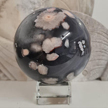 Load image into Gallery viewer, Black Flower Agate Sphere