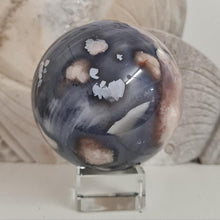 Load image into Gallery viewer, Black Flower Agate Sphere
