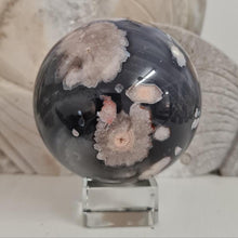 Load image into Gallery viewer, Black Flower Agate Sphere
