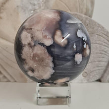 Load image into Gallery viewer, Black Flower Agate Sphere