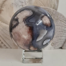 Load image into Gallery viewer, Black Flower Agate Sphere
