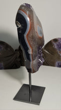 Load image into Gallery viewer, Amethyst with Stalactite Eyes and Agate Banding on Stand