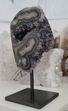 Load image into Gallery viewer, Amethyst with Stalactite Eyes on Stand