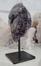 Load image into Gallery viewer, Amethyst with Stalactite Eyes on Stand