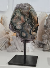 Load image into Gallery viewer, Amethyst with Stalactite Eyes on Stand